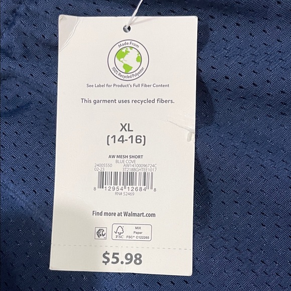 Athletic Works Men's Dark Blue Athletic Shorts - Picture 4 of 4